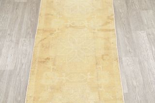 Vintage Muted Color Oriental Runner Rug Wool Geometric Hand - Knotted 3 x 8 Carpet 3