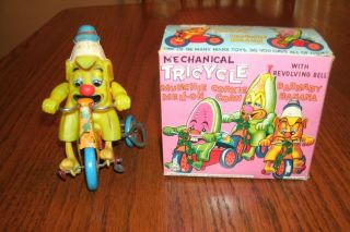Vintage Louis Marx Mechanical Tricycle Banana