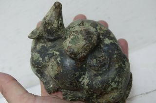INTERESTING CHINESE BRONZE BEAST DESK WEIGHT OR SCROLL WEIGHT - VERY RARE L@@K 6