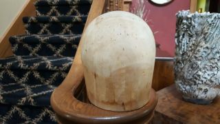 Vintage Wood Hat Block Head Mold Form Millinery Midwest HB&D 2