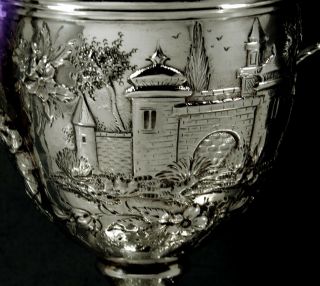 Kirk Sterling Covered Bowl c1905 Castle Pattern - Hand Decorated 9