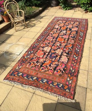 Large Antique Hand Knotted Persian Afghan Rug 2