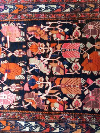 Large Antique Hand Knotted Persian Afghan Rug 3