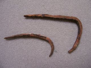 TWO RARE AUTHENTIC OLD COPPER CULTURE HOOKS FROM VILAS COUNTY,  WISCONSIN 4