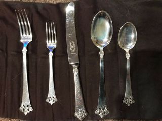Anitra By Th.  Olsens - Sterling Silverware 12,  5 Piece Settings,