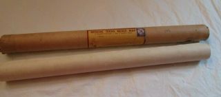 Vintage 1946 TEXAS BRAGS MAP Mailer Tube Sent to Manhattan Kansas 2