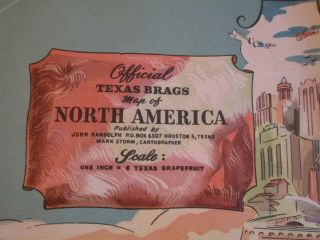Vintage 1946 TEXAS BRAGS MAP Mailer Tube Sent to Manhattan Kansas 7