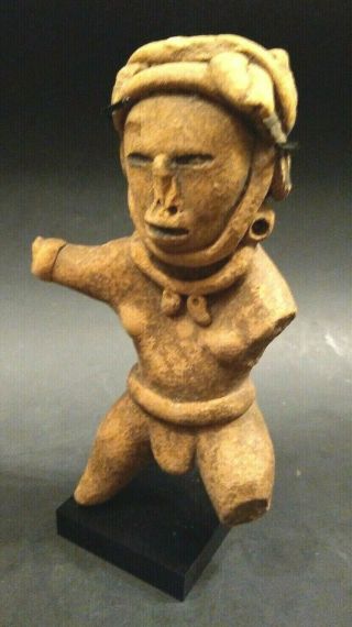 Pre Columbian Vera Cruz Coast Watcher Figure - Mexico - 600 To 900 Ad