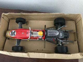 Large Lotus 49 ford F - 1 tin race car 14 inches long.  Japan Asahi Near 11