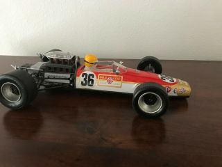 Large Lotus 49 ford F - 1 tin race car 14 inches long.  Japan Asahi Near 2