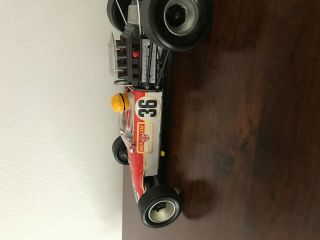 Large Lotus 49 ford F - 1 tin race car 14 inches long.  Japan Asahi Near 3