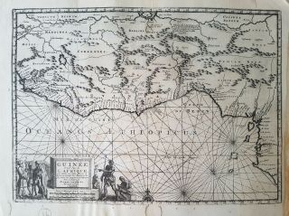 Rare Map,  Vander Aa,  1717,  Map Of Guinea,  Africa