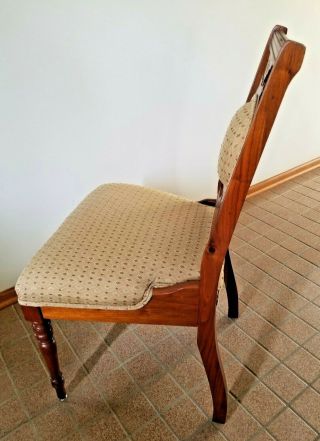 Antique Walnut Upholstered accent,  hall or desk chair - circa late1800s 6