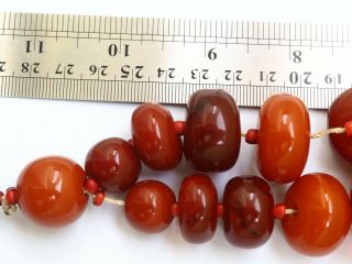 Antique Natural Ottoman Yolk Baltic Amber Rosary 19th 59gr Large Huge Grains Wow 5