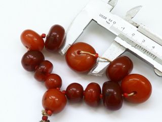 Antique Natural Ottoman Yolk Baltic Amber Rosary 19th 59gr Large Huge Grains Wow 7