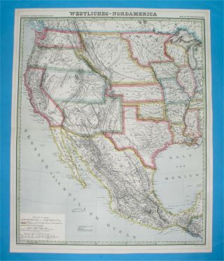 1857 Elephant Unusual Map Texas United States California Mexico Houston