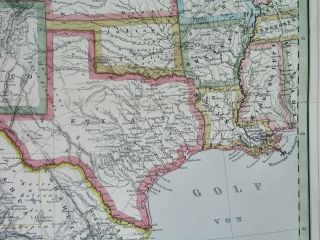 1857 ELEPHANT UNUSUAL MAP TEXAS UNITED STATES CALIFORNIA MEXICO HOUSTON 4