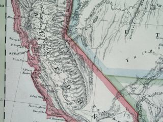 1857 ELEPHANT UNUSUAL MAP TEXAS UNITED STATES CALIFORNIA MEXICO HOUSTON 7