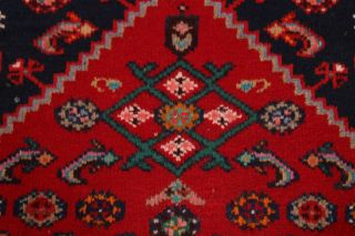 Handmade Red Vintage Geometric Hamedan Oriental 4x7 Traditional Woolen Area Rug 10