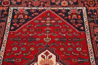 Handmade Red Vintage Geometric Hamedan Oriental 4x7 Traditional Woolen Area Rug 12