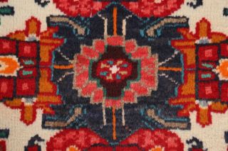 Handmade Red Vintage Geometric Hamedan Oriental 4x7 Traditional Woolen Area Rug 7