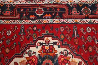 Handmade Red Vintage Geometric Hamedan Oriental 4x7 Traditional Woolen Area Rug 9