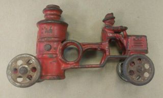 Vintage Cast Iron Toy Fire Truck Pumper - Dent ?