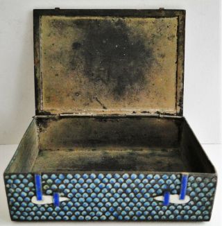 ANTIQUE RARE CHINESE ENAMELED SILVER PLATED BOX FIGURAL DECOR SIGNED QING 1870 3