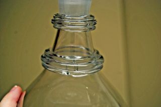 3 - Antique 18th Century Georgian Clear Blown Glass Ringed Neck Decanter Bottles 9