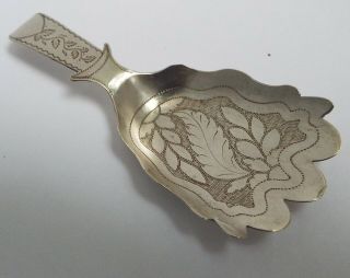 Rare Design Antique Georgian 1816 Solid Sterling Silver Caddy Spoon