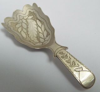 RARE DESIGN ANTIQUE GEORGIAN 1816 SOLID STERLING SILVER CADDY SPOON 2