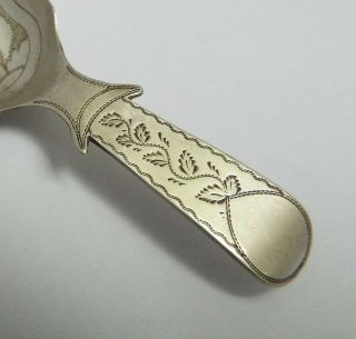 RARE DESIGN ANTIQUE GEORGIAN 1816 SOLID STERLING SILVER CADDY SPOON 9