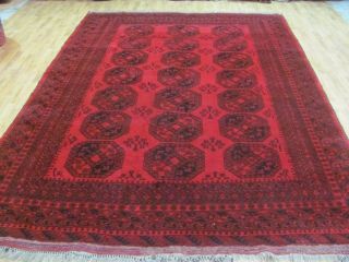 An Old Handmade Afghan Oriental Wool On Wool Carpet (328 X 234 Cm)