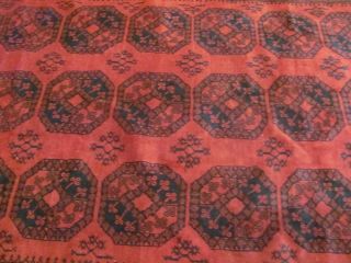 AN OLD HANDMADE AFGHAN ORIENTAL WOOL ON WOOL CARPET (328 x 234 cm) 4