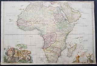 1720 John Senex Large Antique Map Of Africa - Dedicated To Isaac Newton