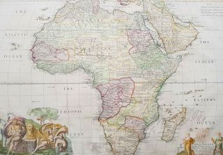 1720 John Senex Large Antique Map of Africa - Dedicated to Isaac Newton 2