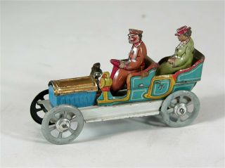 1910s Tin Lithograph Penny Toy - Open Air Touring Car / Limousine By J.  Meier