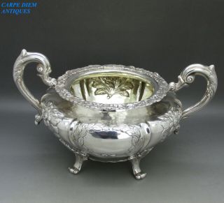 Antique Irish Stunning Large Heavy Solid Sterling Silver Sugar Bowl 568g 1838