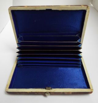 ENGLISH ANTIQUE 1870 FAUX BLOND TORTOISESHELL & SOLID SILVER CARD CASE 6