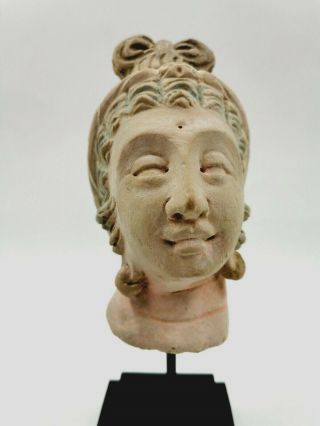 Attractive Gandhara Culture Ca.  100 Ad Stucco Head Of Buddha - Rare - R421