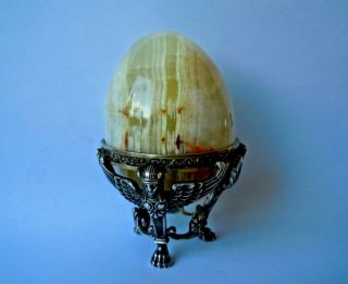 rare imperial RUSSIAN 84 Silver Easter Egg Stand Faberge design 1917 5