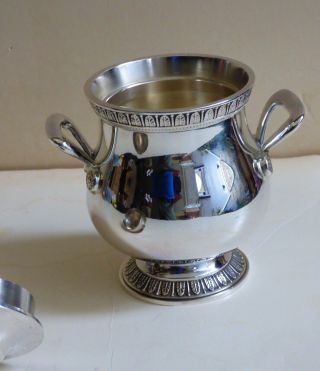 Heavily silver plated Sugar Bowl by CHRISTOFLE MALMAISON model Empire brilliant 4