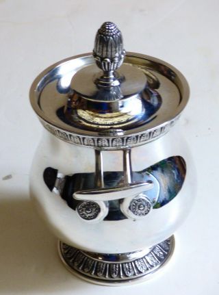 Heavily silver plated Sugar Bowl by CHRISTOFLE MALMAISON model Empire brilliant 5