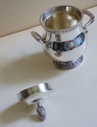 Heavily silver plated Sugar Bowl by CHRISTOFLE MALMAISON model Empire brilliant 7