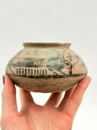 Indus Valley Ca.  2200 Bc Terracotta Jar With Zebu Bull Motifs R428