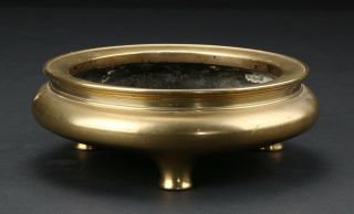 Large Antique Chinese Bronze Tripod Censer Xuande Mark 2