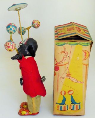 ALPS R.  F.  JUGGLING CLOWN AFRO - AMERICAN VERSION TIN LITHO WIND UP 10 