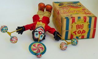 ALPS R.  F.  JUGGLING CLOWN AFRO - AMERICAN VERSION TIN LITHO WIND UP 10 