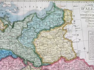 1835 Antique Map Poland Lithuania Ukraine Warsaw Central Europe Bohemia