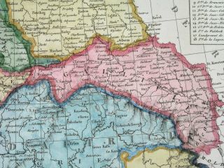 1835 ANTIQUE MAP POLAND LITHUANIA UKRAINE WARSAW CENTRAL EUROPE BOHEMIA 4